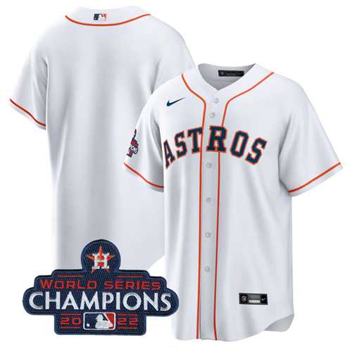 Men%27s Houston Astros Blank White 2022 World Series Champions Home Stitched Baseball Jersey